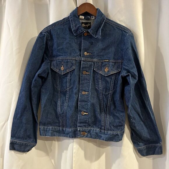 Vtg 70's Wrangler Denim Trucker Jacket USA Made Size 40 - Picture 2 of 4